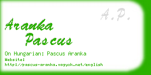 aranka pascus business card